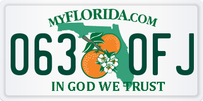 FL license plate 0630FJ