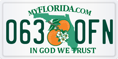 FL license plate 0630FN