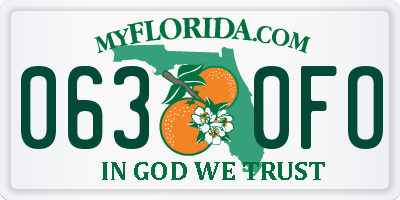 FL license plate 0630FO