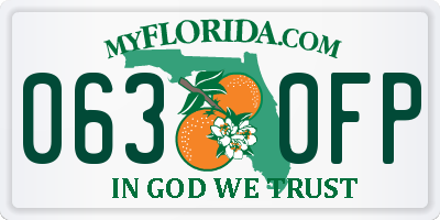 FL license plate 0630FP