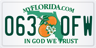 FL license plate 0630FW