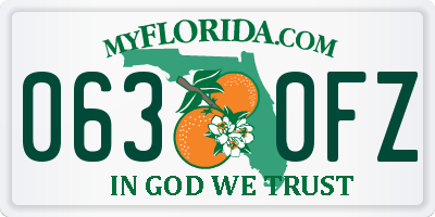 FL license plate 0630FZ