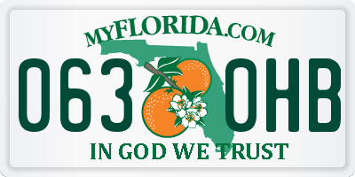 FL license plate 0630HB