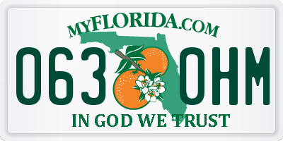 FL license plate 0630HM
