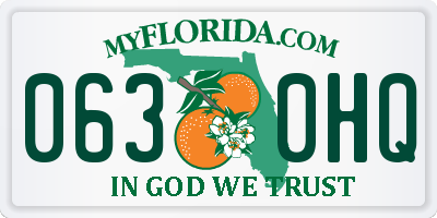 FL license plate 0630HQ