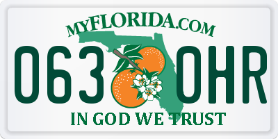 FL license plate 0630HR