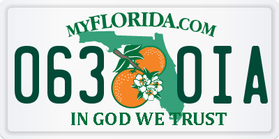 FL license plate 0630IA