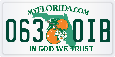 FL license plate 0630IB