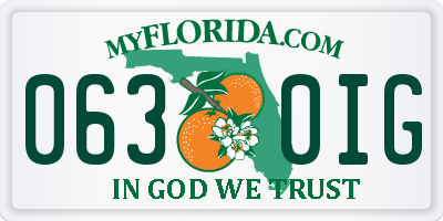 FL license plate 0630IG