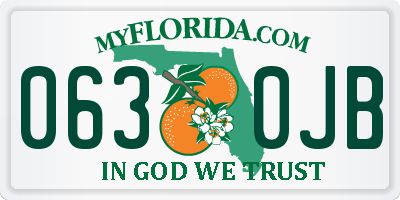 FL license plate 0630JB