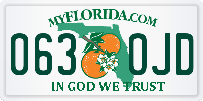 FL license plate 0630JD