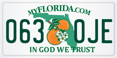 FL license plate 0630JE