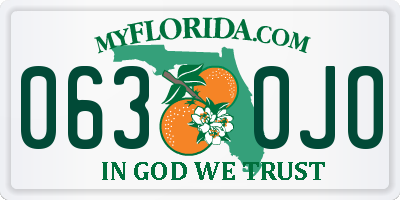 FL license plate 0630JO