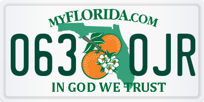FL license plate 0630JR