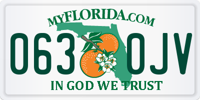 FL license plate 0630JV