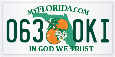 FL license plate 0630KI