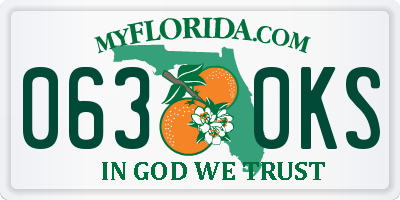 FL license plate 0630KS
