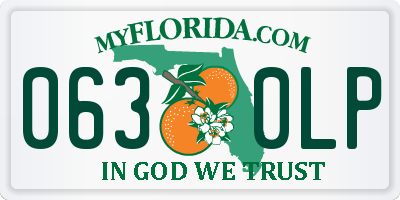 FL license plate 0630LP