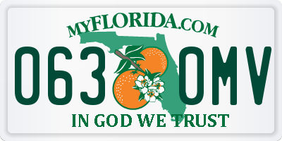 FL license plate 0630MV