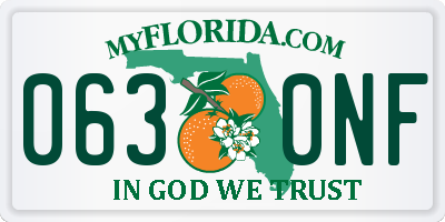 FL license plate 0630NF