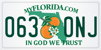FL license plate 0630NJ