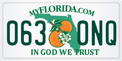 FL license plate 0630NQ
