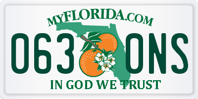 FL license plate 0630NS