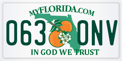 FL license plate 0630NV