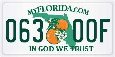 FL license plate 0630OF