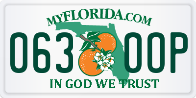 FL license plate 0630OP