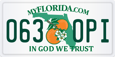 FL license plate 0630PI