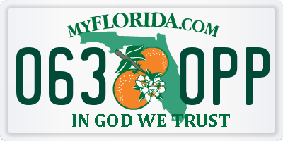 FL license plate 0630PP