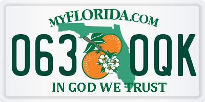FL license plate 0630QK