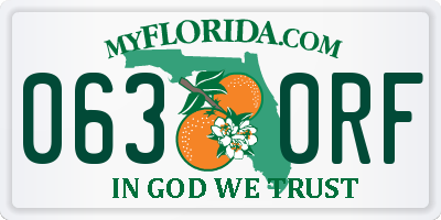 FL license plate 0630RF
