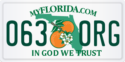FL license plate 0630RG