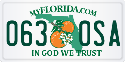 FL license plate 0630SA