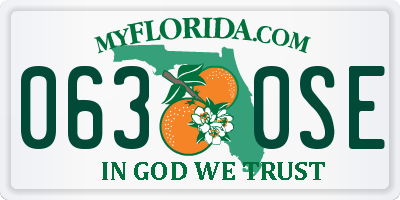 FL license plate 0630SE