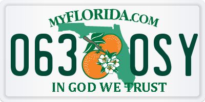 FL license plate 0630SY