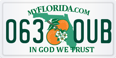 FL license plate 0630UB