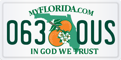 FL license plate 0630US
