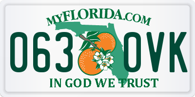 FL license plate 0630VK