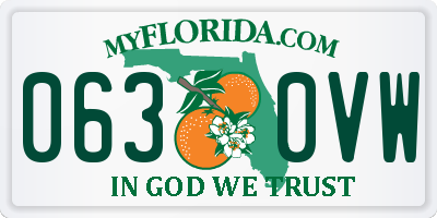 FL license plate 0630VW