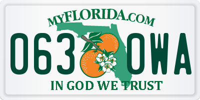 FL license plate 0630WA