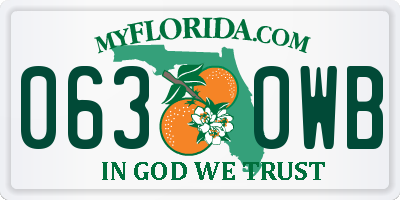 FL license plate 0630WB