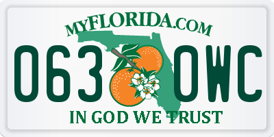 FL license plate 0630WC
