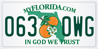 FL license plate 0630WG