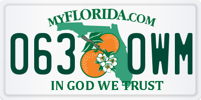 FL license plate 0630WM