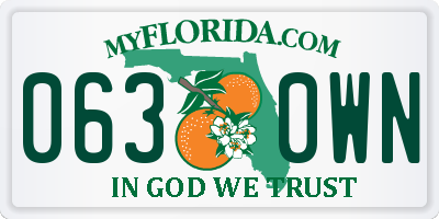 FL license plate 0630WN