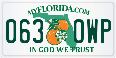 FL license plate 0630WP