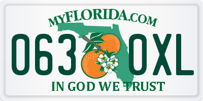 FL license plate 0630XL